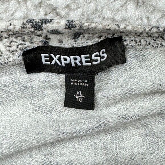 Express Snakeskin Print Dolman Crop Sweatshirt - Picture 5 of 8